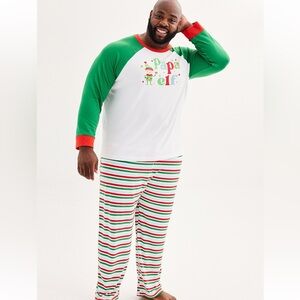 Cuddl Duds Christmas Men Papa Elf Pajama Set NWT